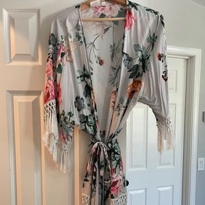 Plum Pretty Sugar Hibiscus Bridal Robe